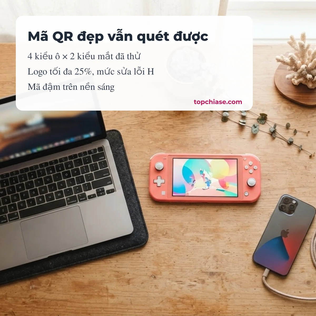 Mã QR đẹp vẫn quét được: kiểu ô, mắt mã, logo và màu đã thử