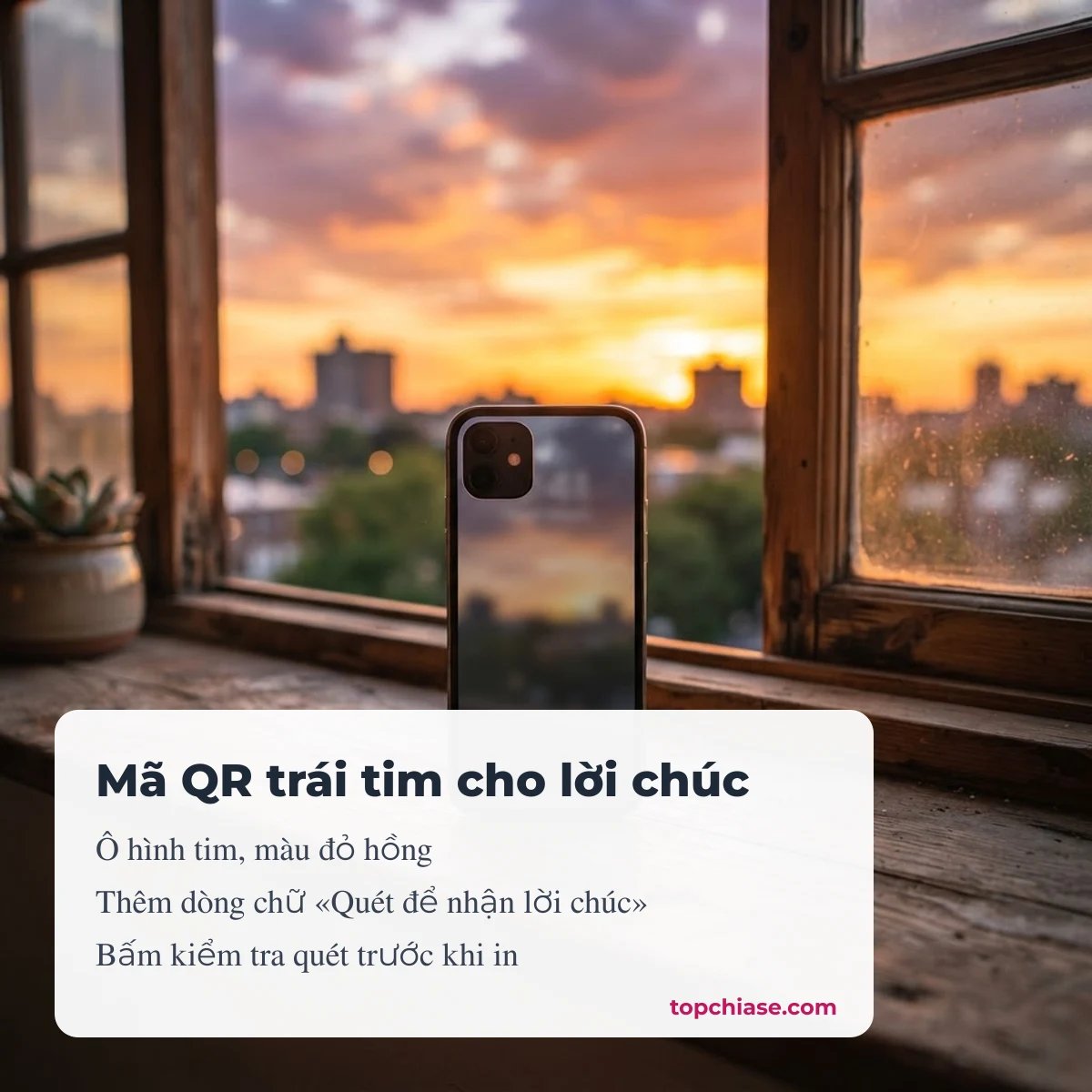 Mã QR hình trái tim cho thiệp chúc mừng