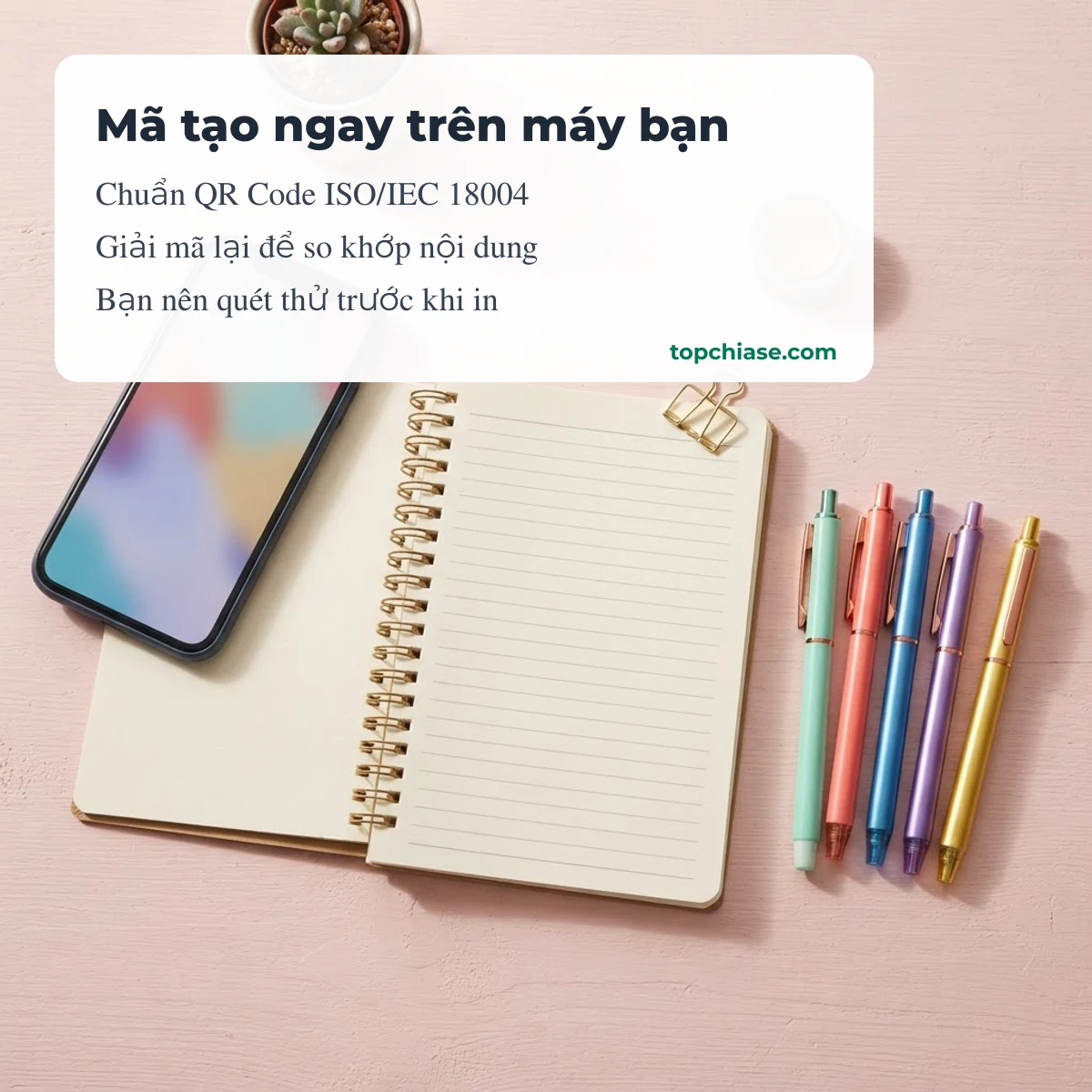Mã QR của TopChiaSe tạo ngay trên máy bạn, không gửi nội dung lên máy chủ